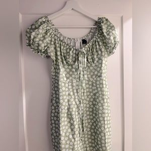 Green floral mini dress (never worn)